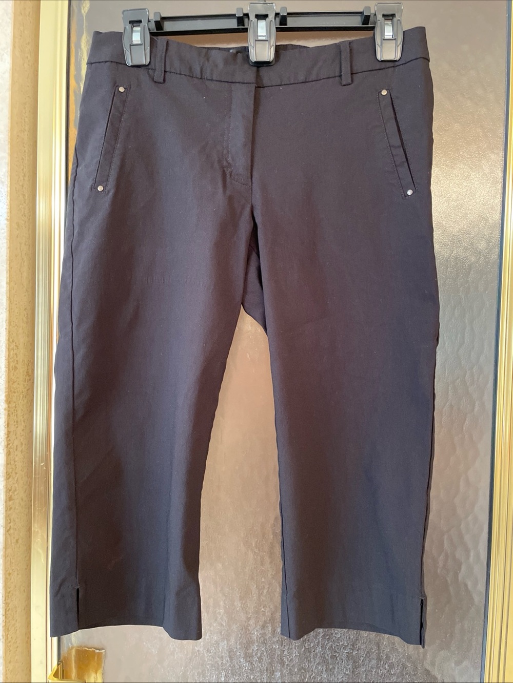 89th & Madison 1978 Women’s Black Stretch Dressy Capris – Size 8 / Pockets